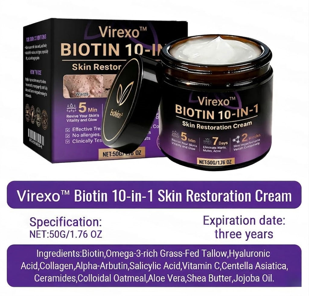 Made and Shipped from USA ✨Virexo™ Biotin 10-in-1 Skin Restoration Cream 🍀