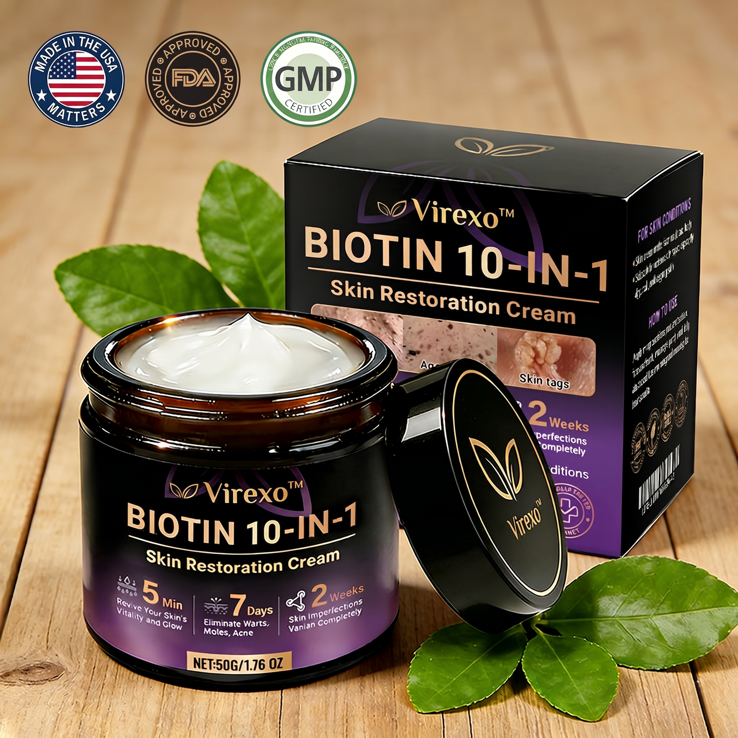 Made and Shipped from USA ✨Virexo™ Biotin 10-in-1 Skin Restoration Cream 🍀
