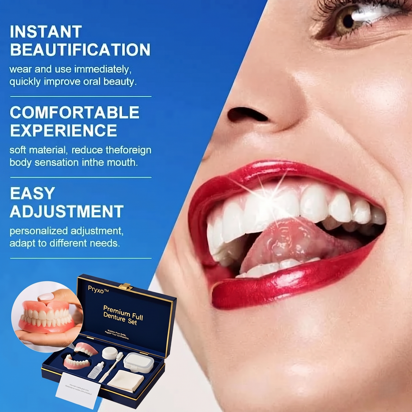 Limited-time sale is about to end! ⏰Pryxo™ Medical Full Denture with Strong Suctiond🦷Obtain American Dental Association (ADA) Certification
